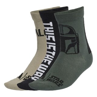 Foto 1 | Calcetines Star Wars Mandalorian (adolescentes) Adidas Negro Niños