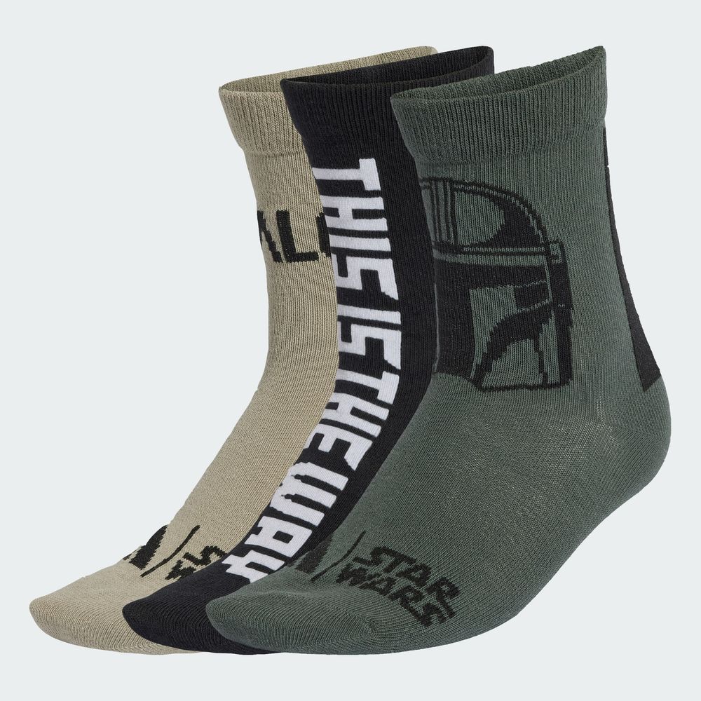 Foto 4 pulgar | Calcetines Star Wars Mandalorian (adolescentes) Adidas Negro Niños