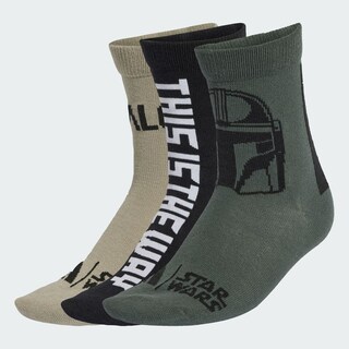 Foto 3 | Calcetines Star Wars Mandalorian (adolescentes) Adidas Negro Niños
