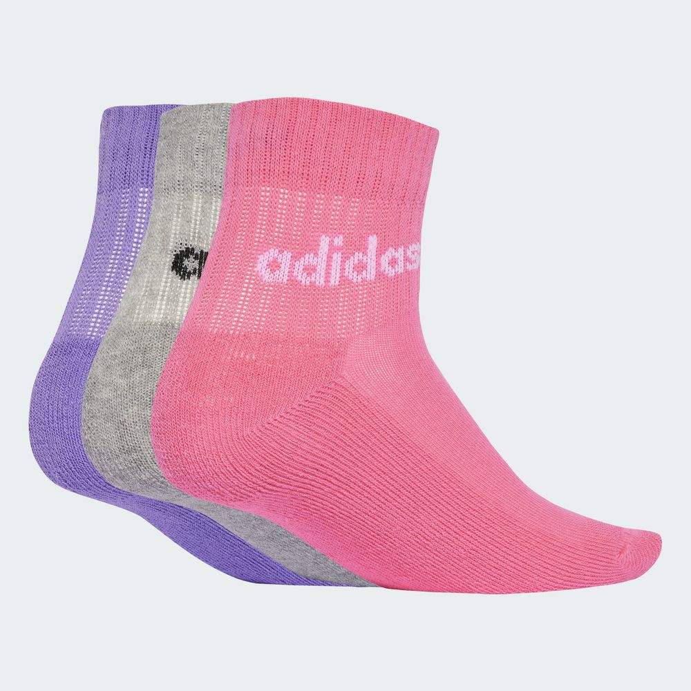 Foto 2 | Calcetines Lineales Al Tobillo 5 Pares Para Niños Adidas Rosa Niños