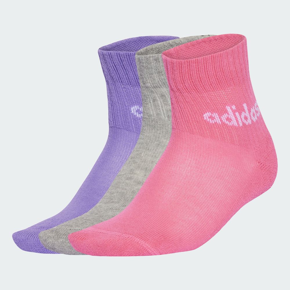 Foto 4 pulgar | Calcetines Lineales Al Tobillo 5 Pares Para Niños Adidas Rosa Niños