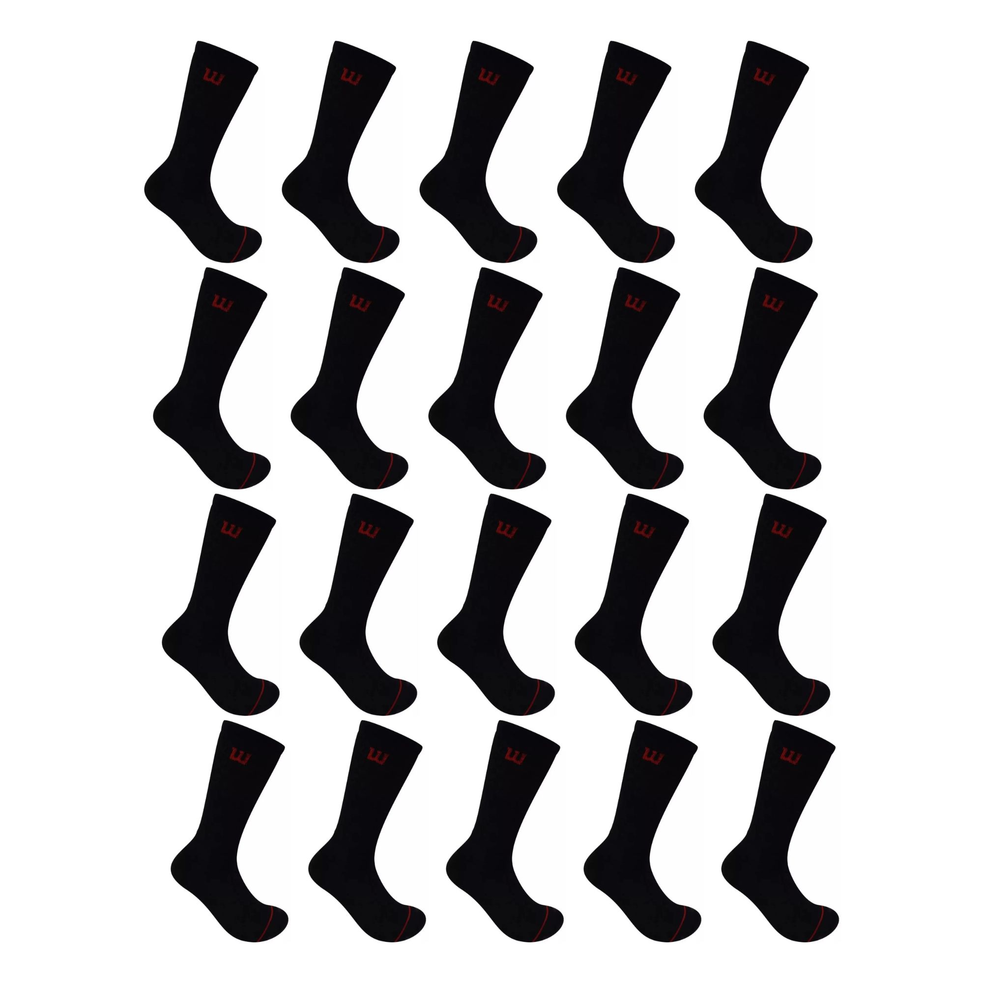 Foto 3 pulgar | 20 Pares Calceta Para Hombre, Wilson, Color Negro Con Gris