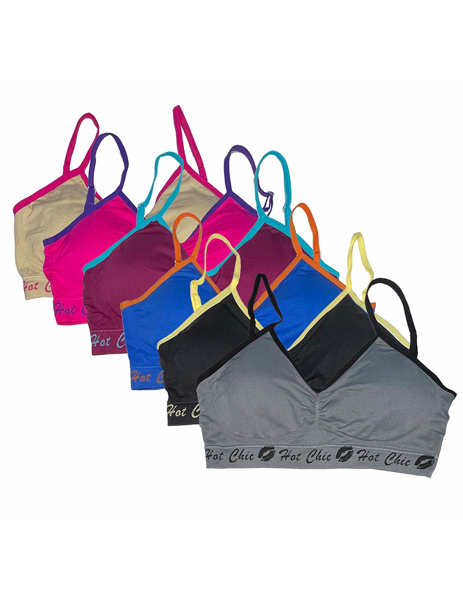 Foto 4 pulgar | Pack Tops Deportivos Dulce Donna Multicolor Copa Preformada 6 Piezas para Mujer