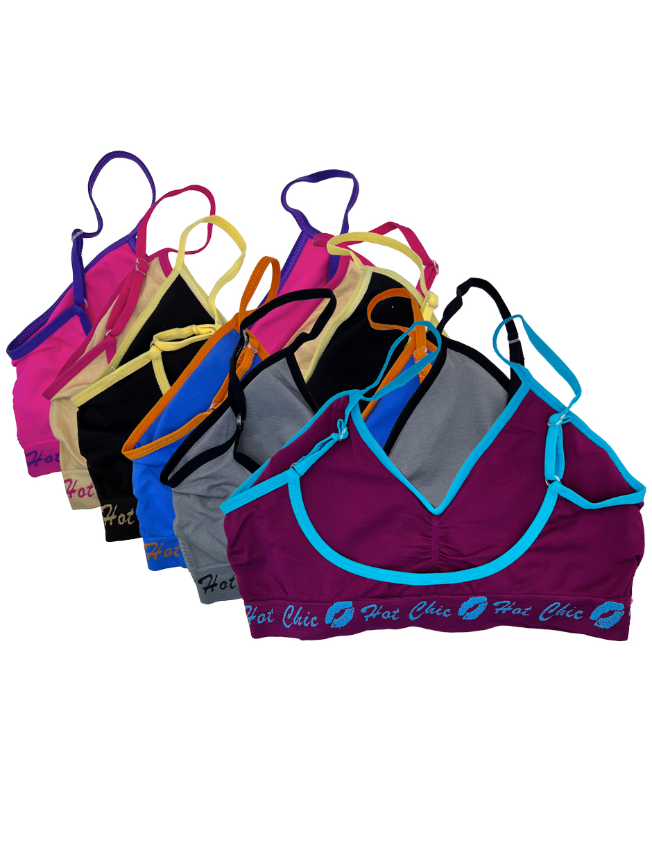 Foto 5 pulgar | Pack Tops Deportivos Dulce Donna Multicolor Copa Preformada 6 Piezas para Mujer