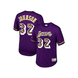 Foto 3 | Jersey Mitchell & Ness Mesh Crewneck Los Angeles Lakers Magic Johnson Current Color Púrpura