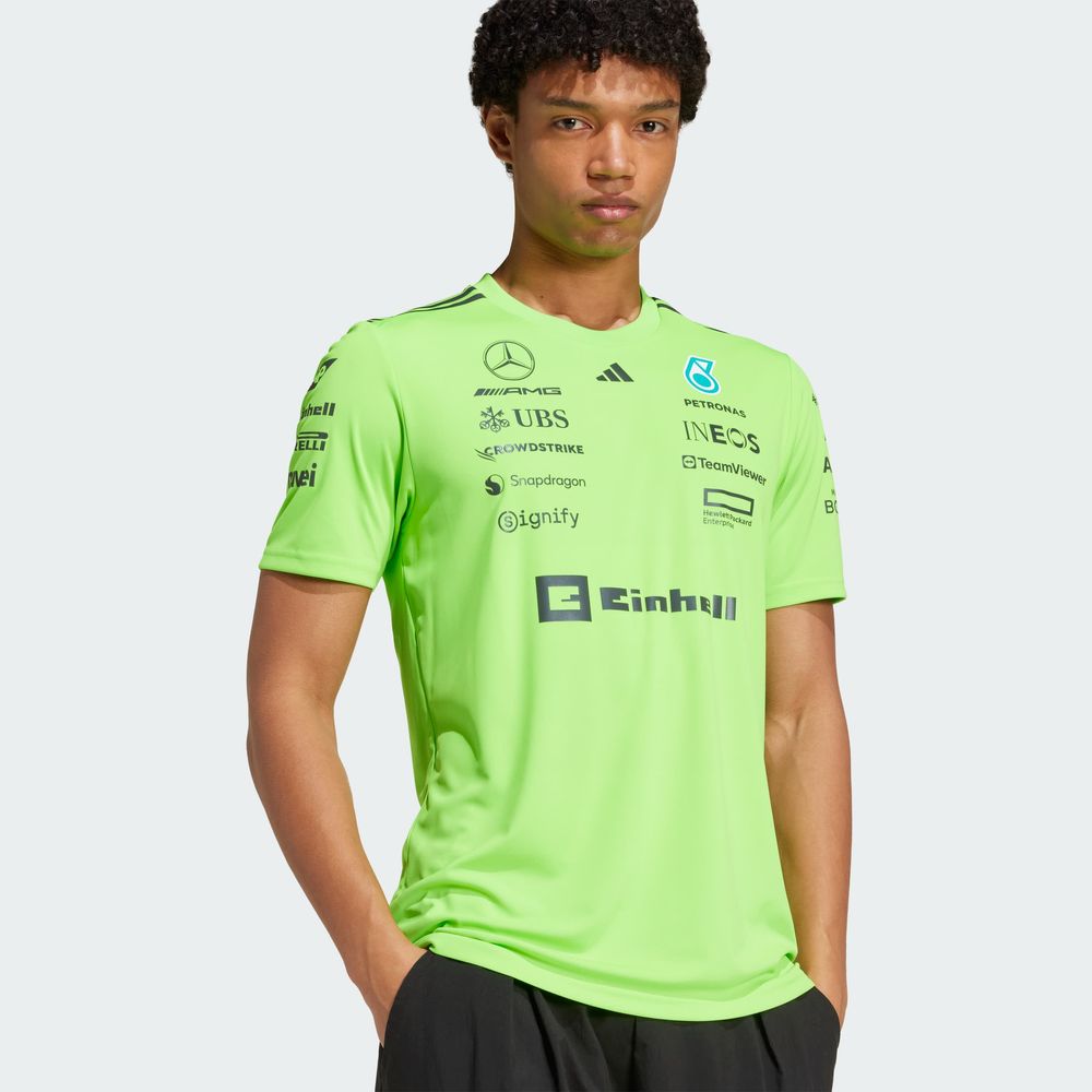 Foto 3 pulgar | Playera Set-up Mercedes - Amg Petronas F1 Team Adidas Verde Hombre