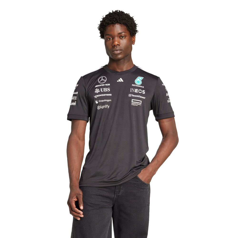 Foto 2 pulgar | Playera De Piloto Mercedes - Amg Petronas F1 Team Adidas Negro Hombre