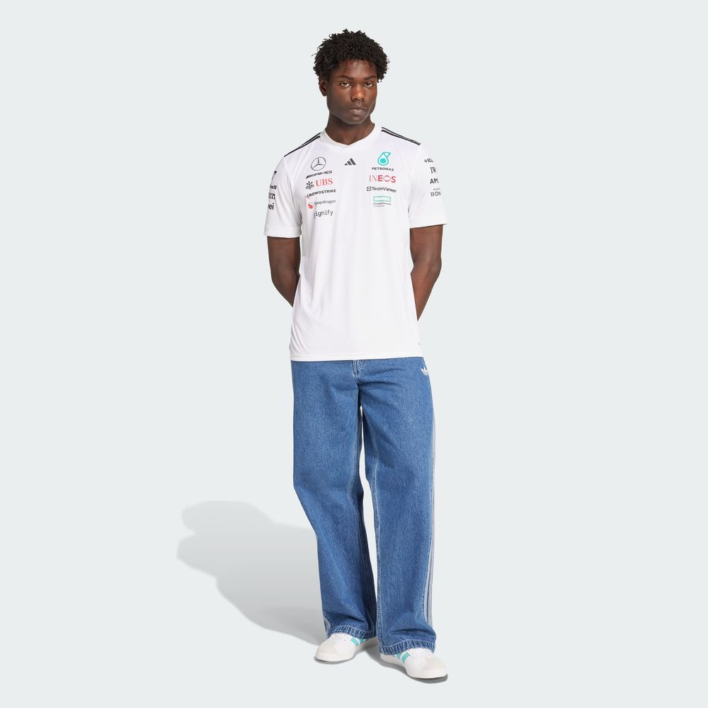 Foto 4 pulgar | Playera Oficial Blanca De Piloto Mercedes - Amg Petronas F1 Team Adidas Blanco Hombre