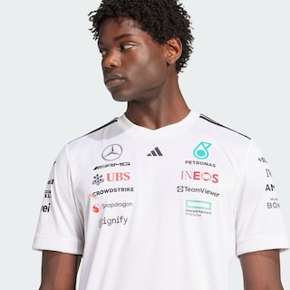 Foto 4 | Playera Oficial Blanca De Piloto Mercedes - Amg Petronas F1 Team Adidas Blanco Hombre