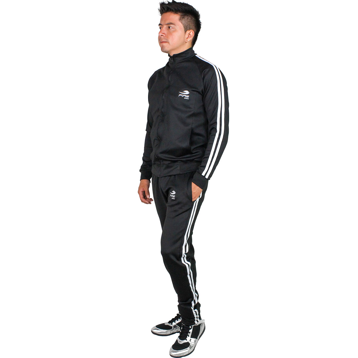 Foto 2 | Conjunto Deportivo Fire Sports Varonil Slim Fit color Negro