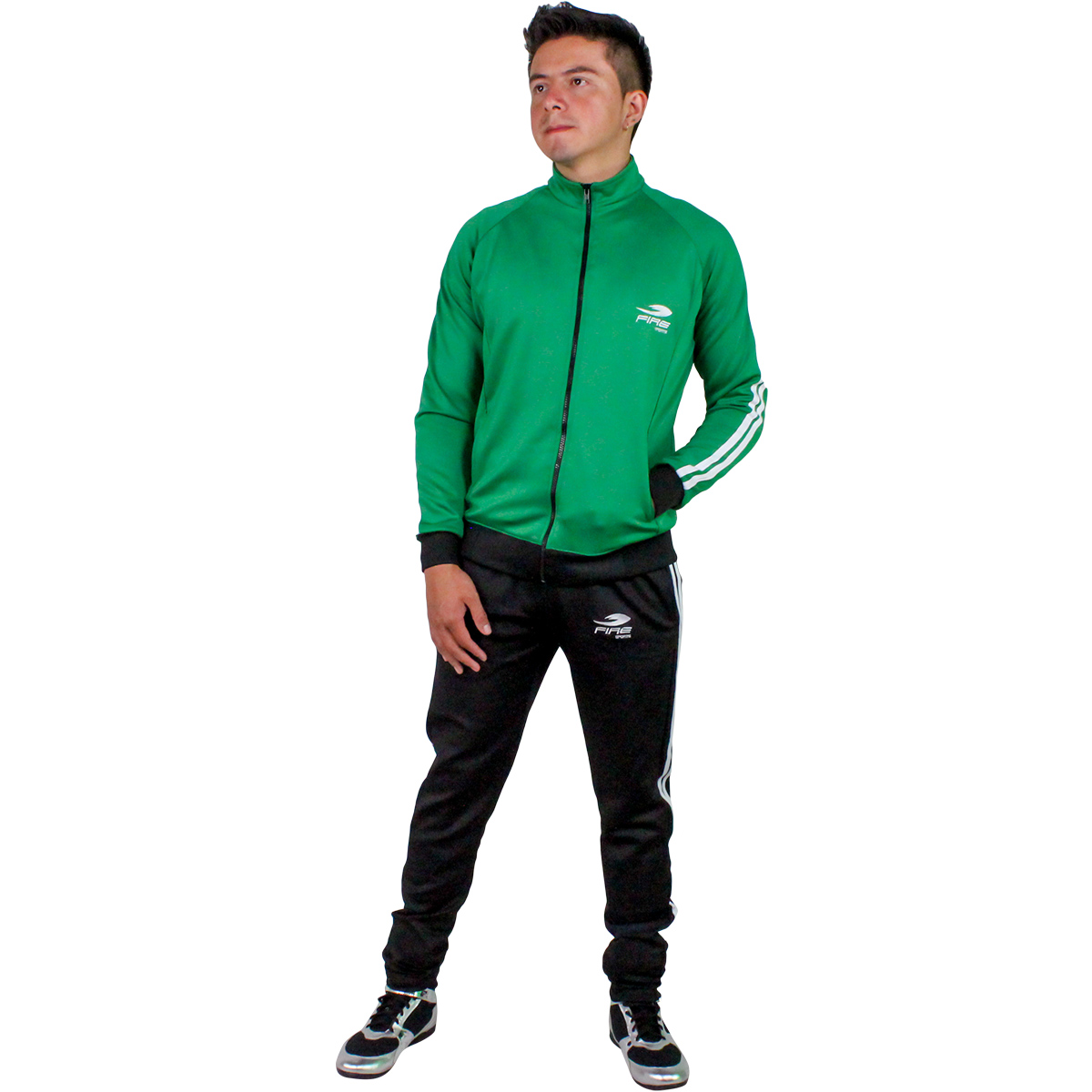 Foto 2 | Conjunto Deportivo Fire Sports Varonil Corte Slim Fit color Verde