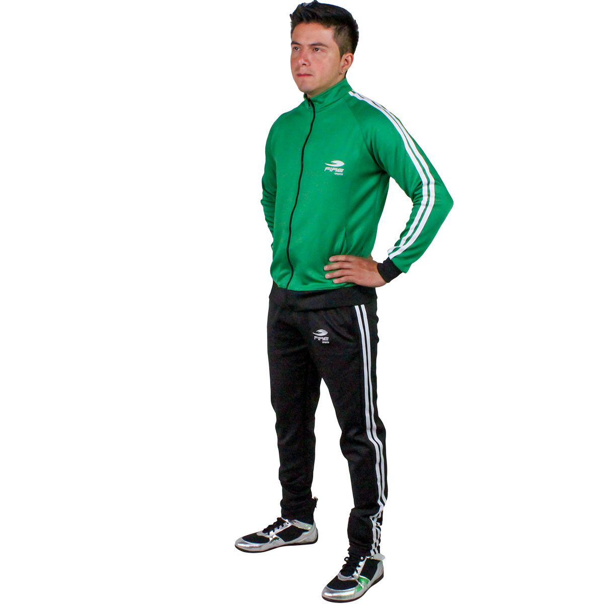 Foto 4 pulgar | Conjunto Deportivo Fire Sports Varonil Corte Slim Fit color Verde