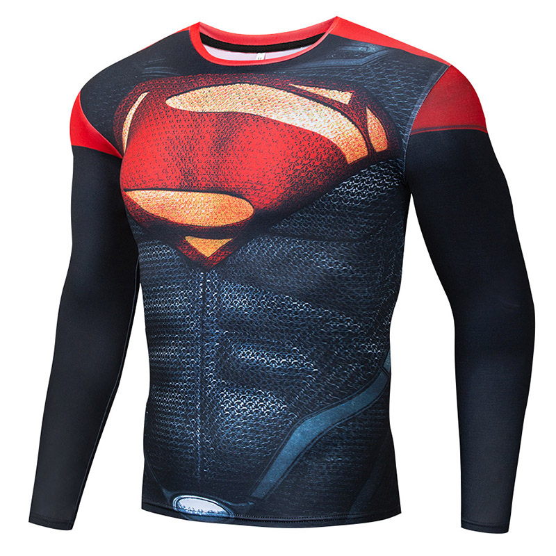 Foto 4 pulgar | Venta Internacional- Camiseta de Compresión Manga Larga Superman para Correr