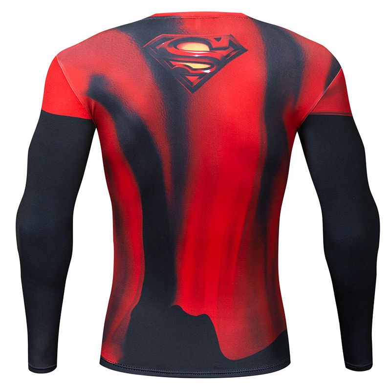 Foto 5 pulgar | Venta Internacional- Camiseta de Compresión Manga Larga Superman para Correr