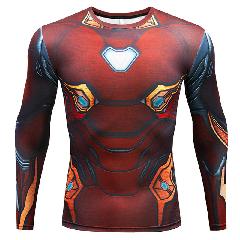 Foto 2 | Venta Internacional- Camiseta de Compresión de Manga Larga para Correr Iron Man