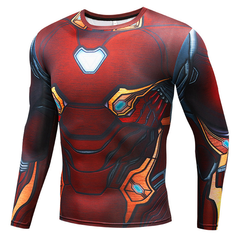 Foto 5 pulgar | Venta Internacional- Camiseta de Compresión de Manga Larga para Correr Iron Man