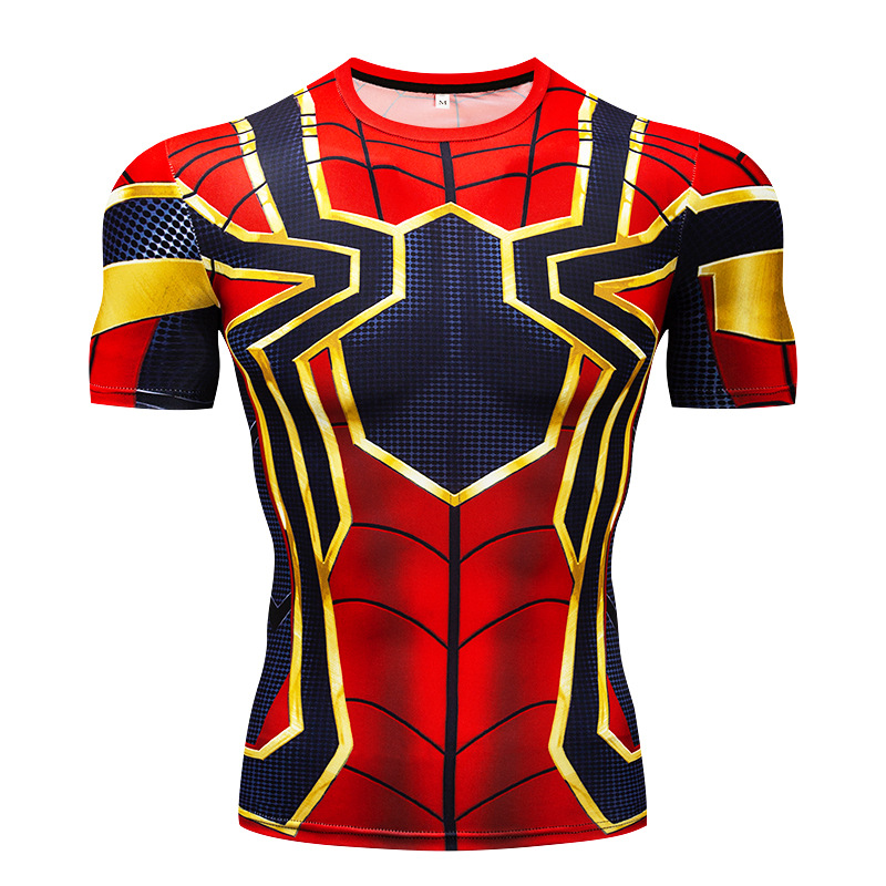 Venta Internacional - Camiseta de Compresión Manga Corta Spiderman para Hombre