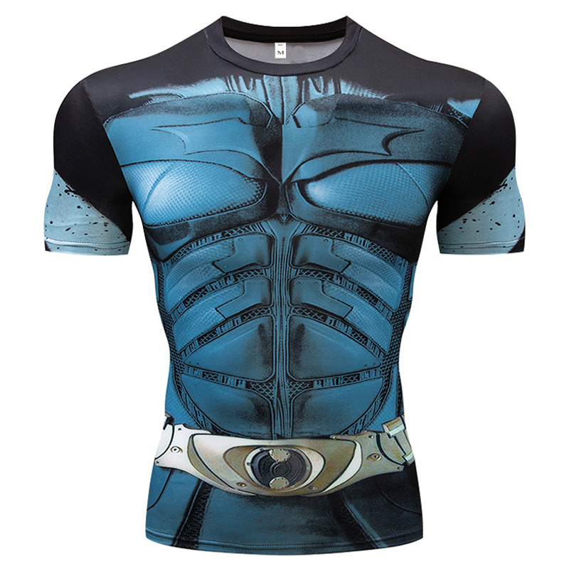 Foto 2 pulgar | Venta Internacional - Camiseta de Compresión de Manga Corta Estampada para Hombre