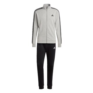Foto 1 | Conjunto Basic 3 Franjas French Terry Adidas Gris Hombre
