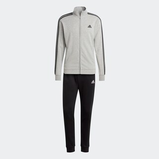 Foto 3 | Conjunto Basic 3 Franjas French Terry Adidas Gris Hombre