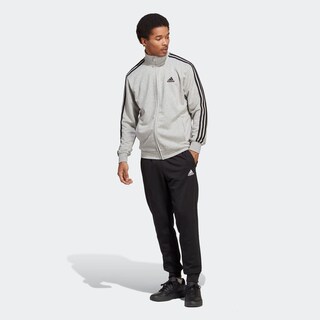 Foto 4 | Conjunto Basic 3 Franjas French Terry Adidas Gris Hombre