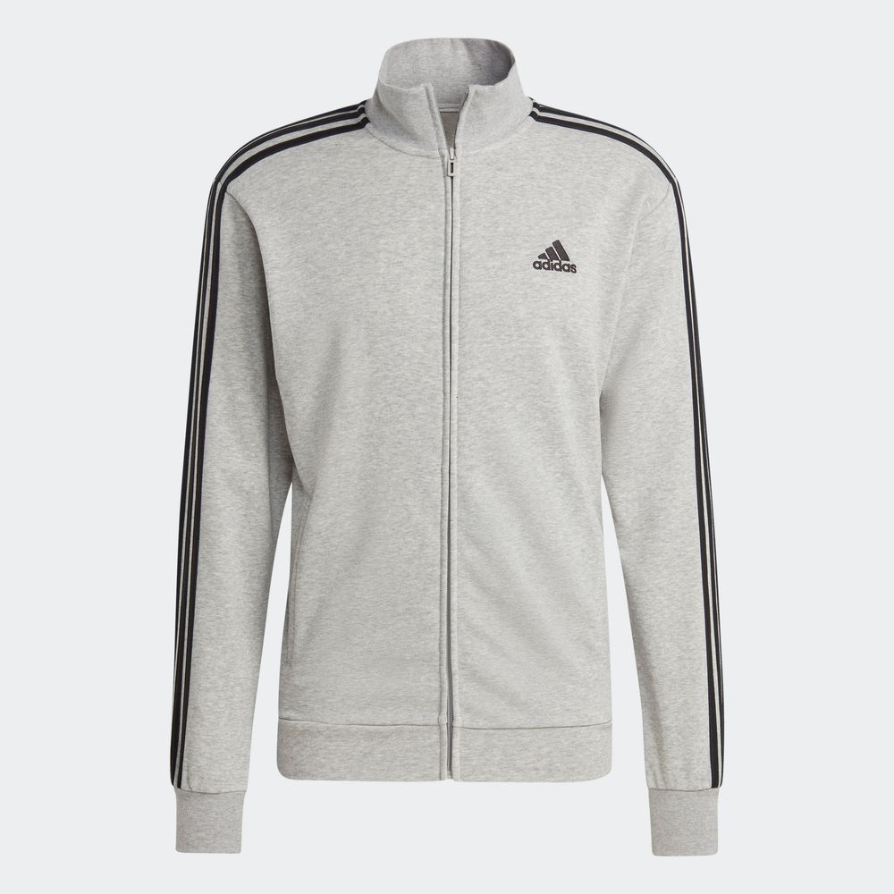 Foto 7 | Conjunto Basic 3 Franjas French Terry Adidas Gris Hombre