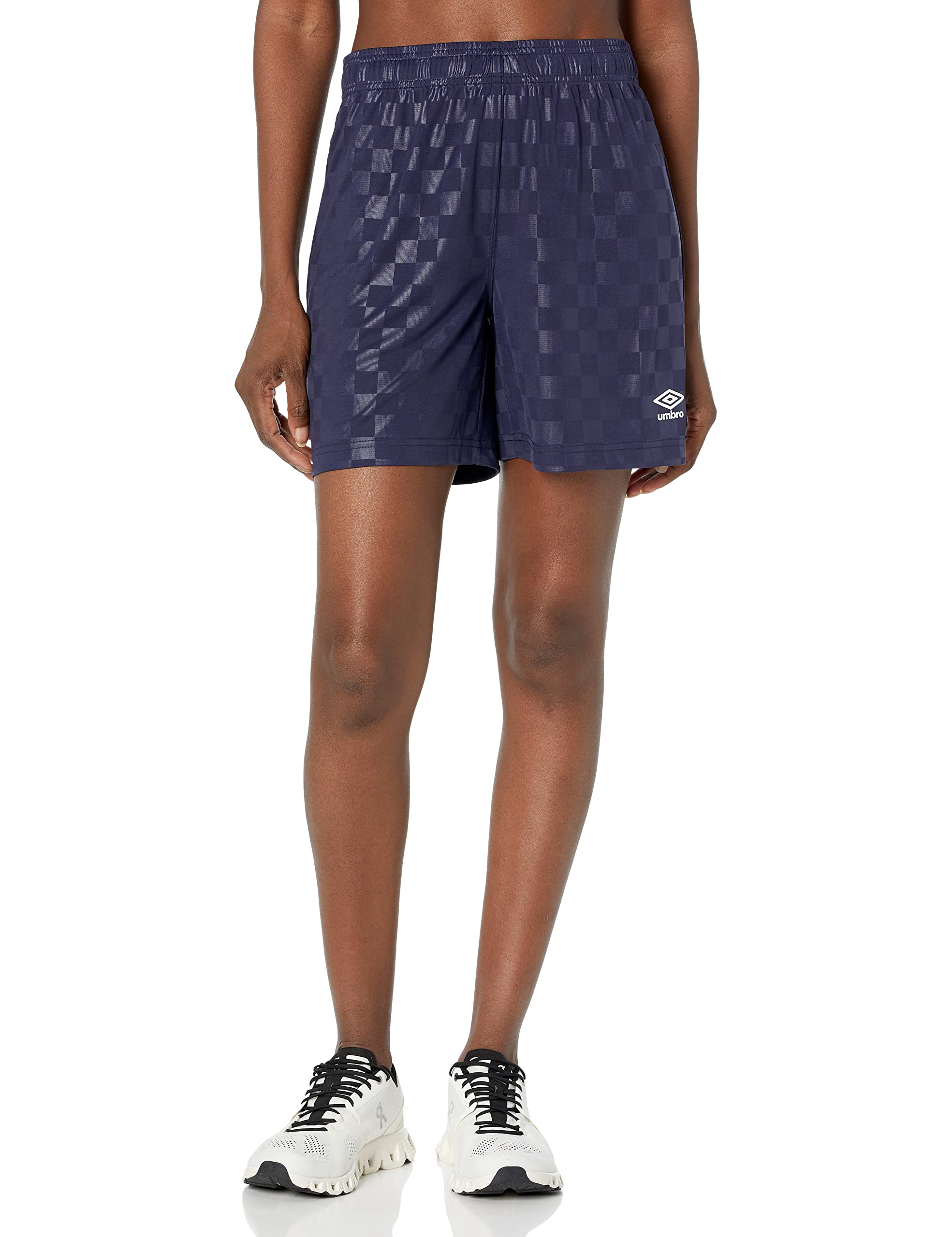Foto 2 pulgar | Pantalones Cortos Umbro De Poliéster Azul Marino A Cuadros Para Mujer, Tamaño Mediano - Venta Internacional.