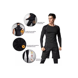 Foto 2 | Kit 5 Uds Conjuntos Atléticos Ropa De Gimnasio Entrenamiento Talla M Eo Safe Imports Esi-15913 Negro