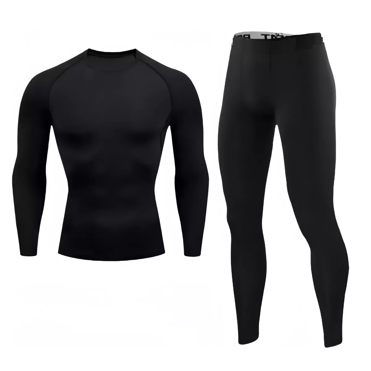 Pantalón Licra + Playera De Compresión Conjunto Gym 2ps Talla L Eo Safe Imports Esi-15909  Negro