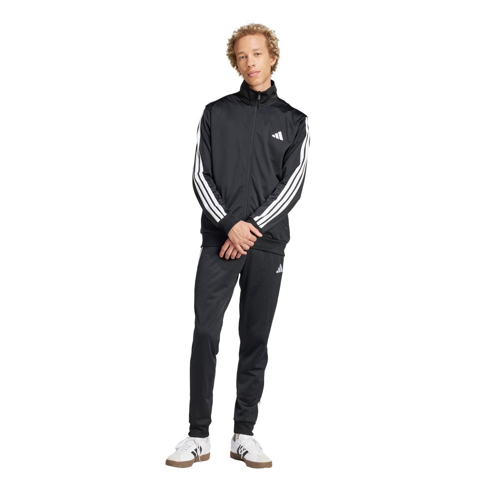 Foto 2 | Conjunto Sportswear Basic 3 Franjas Tricot Adidas Negro para Hombre