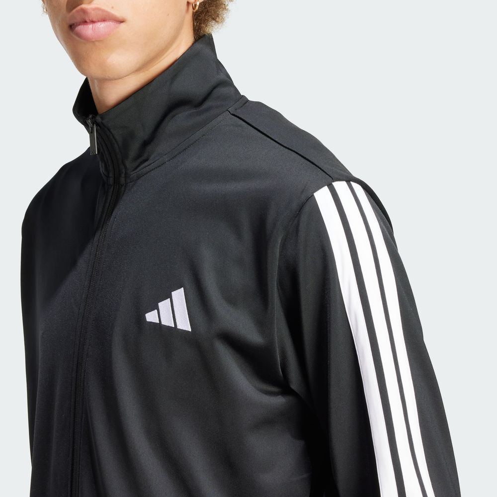Foto 8 | Conjunto Sportswear Basic 3 Franjas Tricot Adidas Negro para Hombre