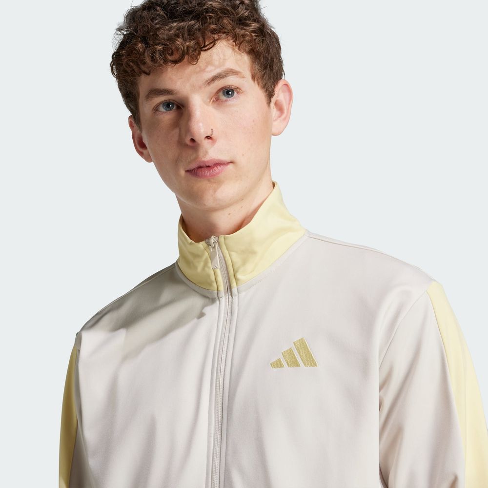 Foto 4 | Conjunto Sportswear Basic Tricot Colorblock Adidas Beige Hombre