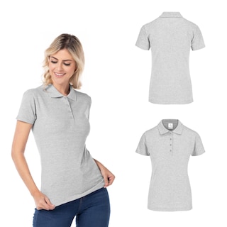 Foto 2 | Playera Tipo Polo Piqué Con Silueta · 50% Algodón 50% Poliéster color Gris Para Dama
