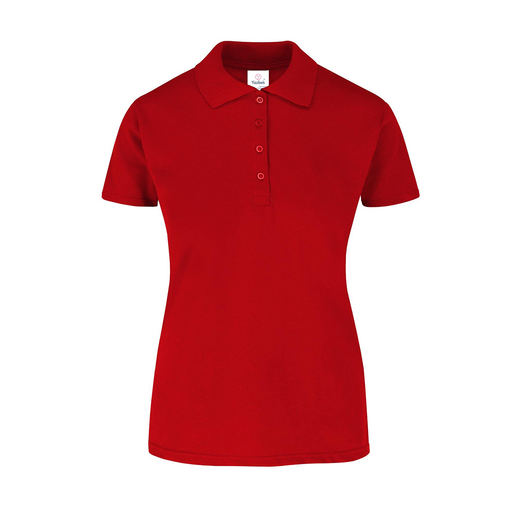 Foto 1 | Playera Tipo Polo Piqué Con Silueta · 50% Algodón 50% Poliéster Color Rojo para Dama