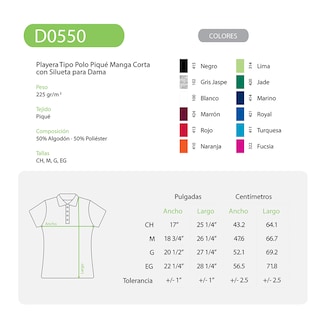 Foto 3 | Playera Tipo Polo Piqué con Silueta 50% Algodón 50% Poliéster color Naranja Para Dama