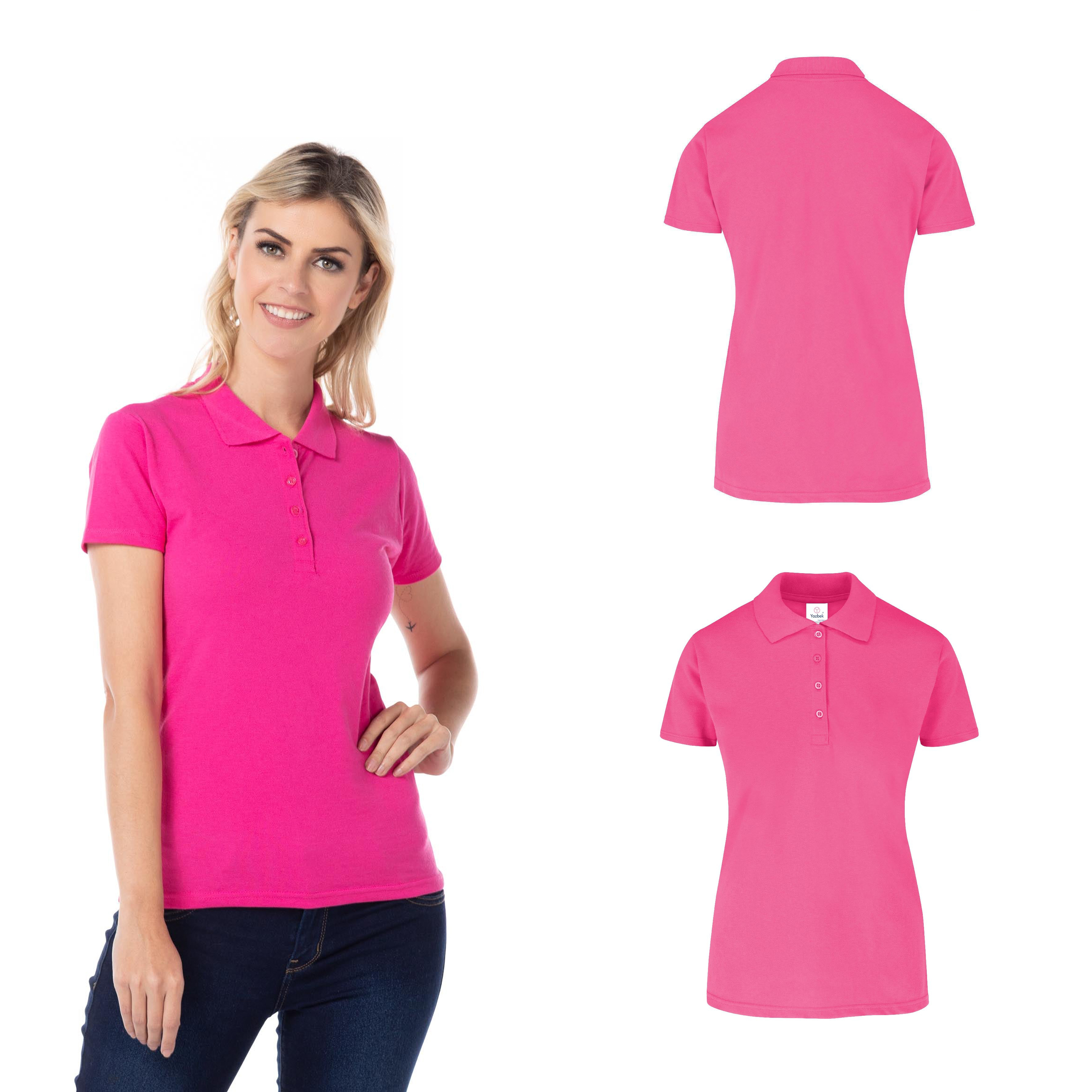 Foto 3 pulgar | Playera Tipo Polo Piqué con Silueta 50% Algodón 50% Poliéster color Fucsia para Dama