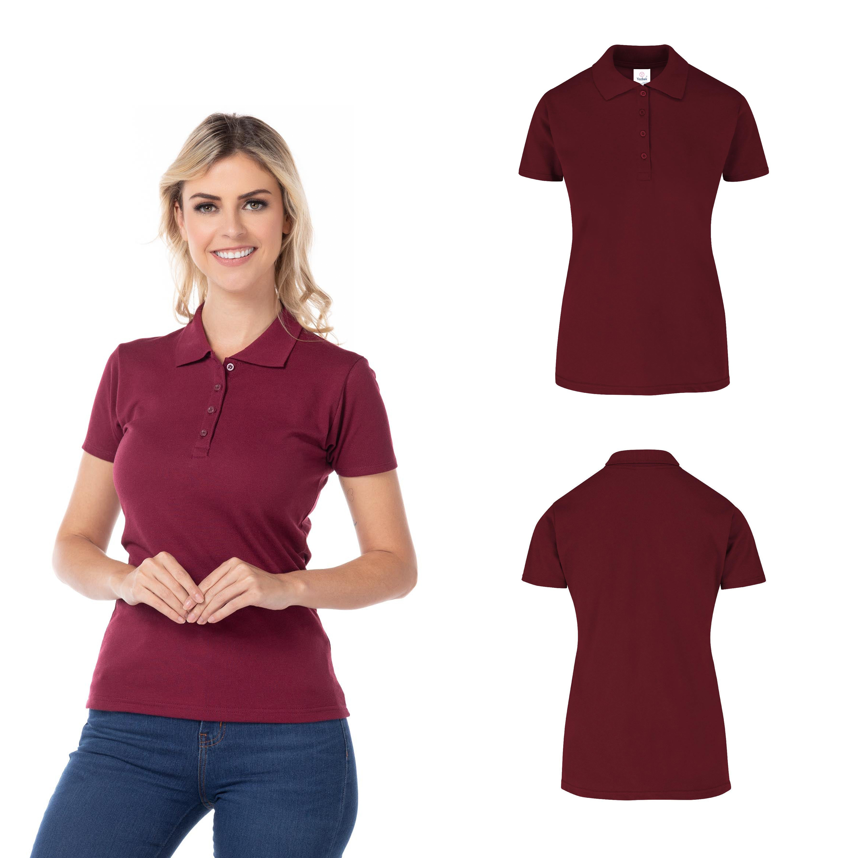 Foto 2 | Playera Tipo Polo Piqué con Silueta color Marrón para Dama