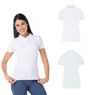 Foto 2 | Playera Tipo Polo Piqué con Silueta 50% Algodón 50% Poliéster color Blanco para Dama