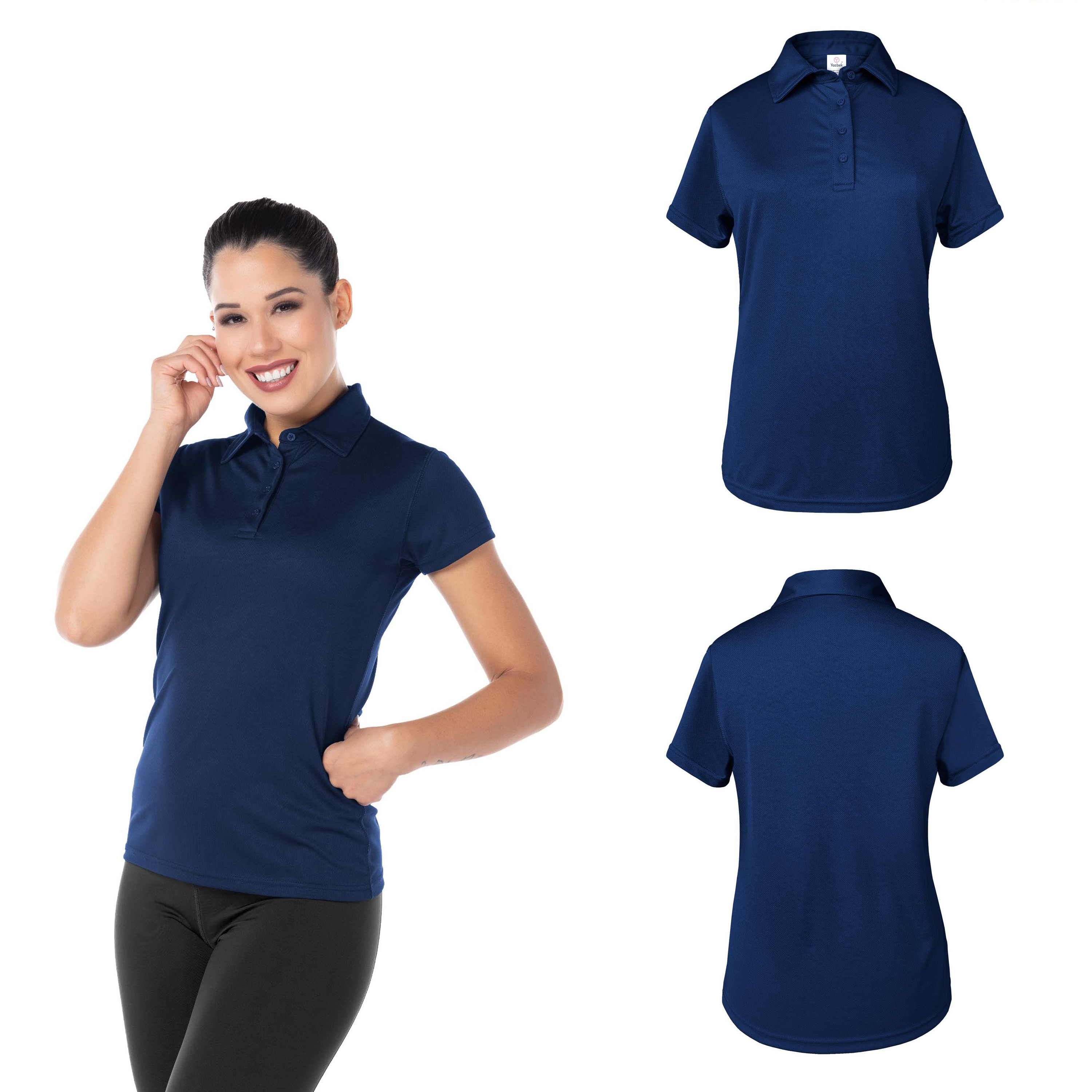 Foto 3 pulgar | Playera Tipo Polo Yazbek Negra 100% Poliéster para Dama