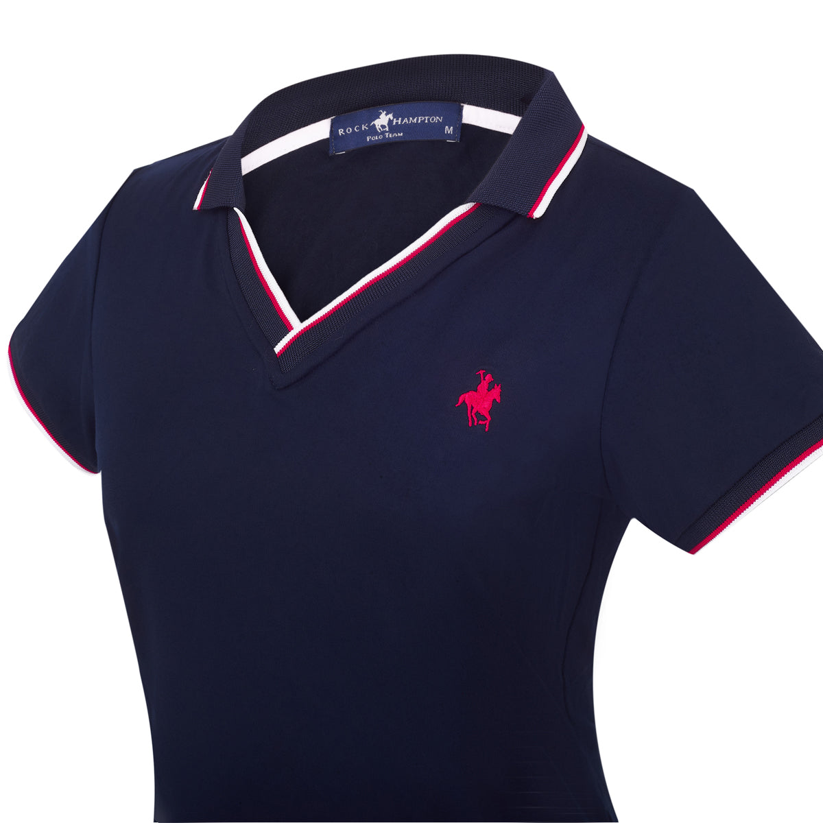 Foto 4 pulgar | Playera Polo Rock Hampton Polo Azul Marino para Mujer