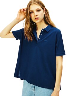 Foto 3 | Polo Lacoste Azul Pf0103 Para Dama