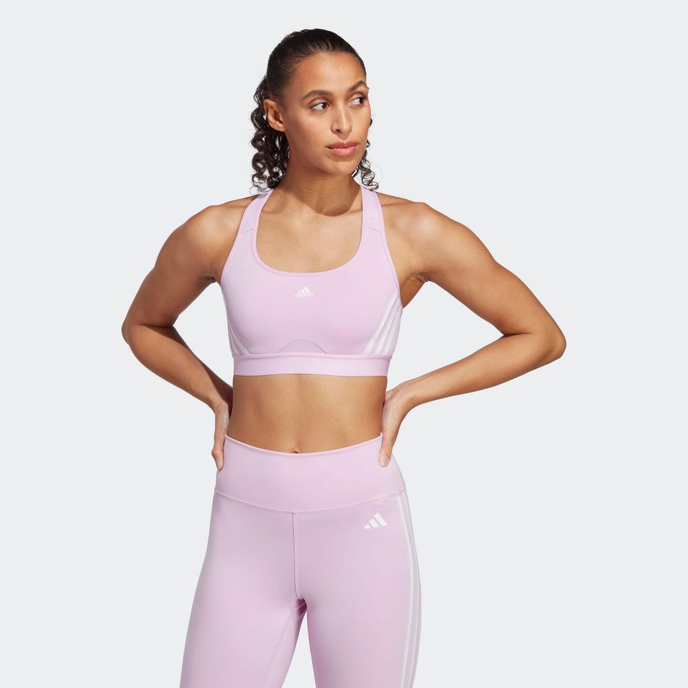 Foto 4 | Top Deportivo Adidas Powerreact 3 Franjas Violeta para Mujer