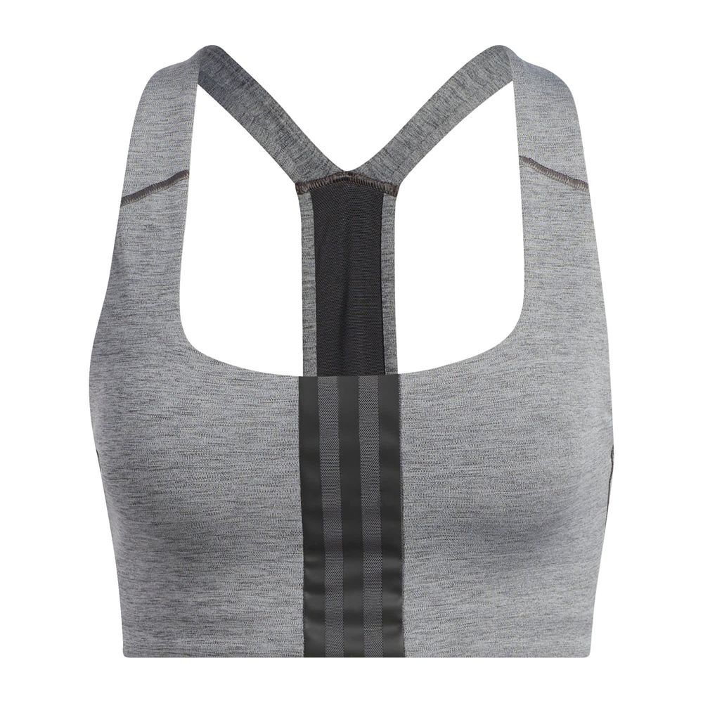 Top Deportivo Powerimpact Training Soporte Medio Adidas Gris para Mujer