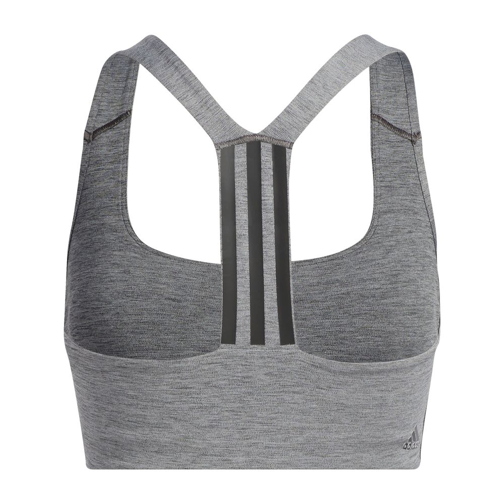 Foto 2 | Top Deportivo Powerimpact Training Soporte Medio Adidas Gris para Mujer