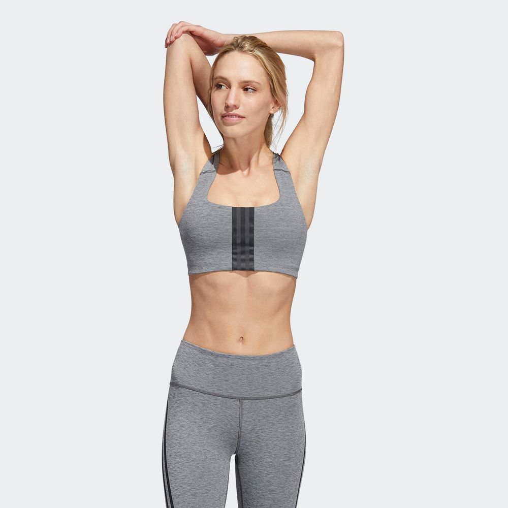 Foto 5 pulgar | Top Deportivo Powerimpact Training Soporte Medio Adidas Gris para Mujer