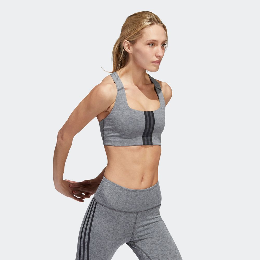Foto 7 pulgar | Top Deportivo Powerimpact Training Soporte Medio Adidas Gris para Mujer