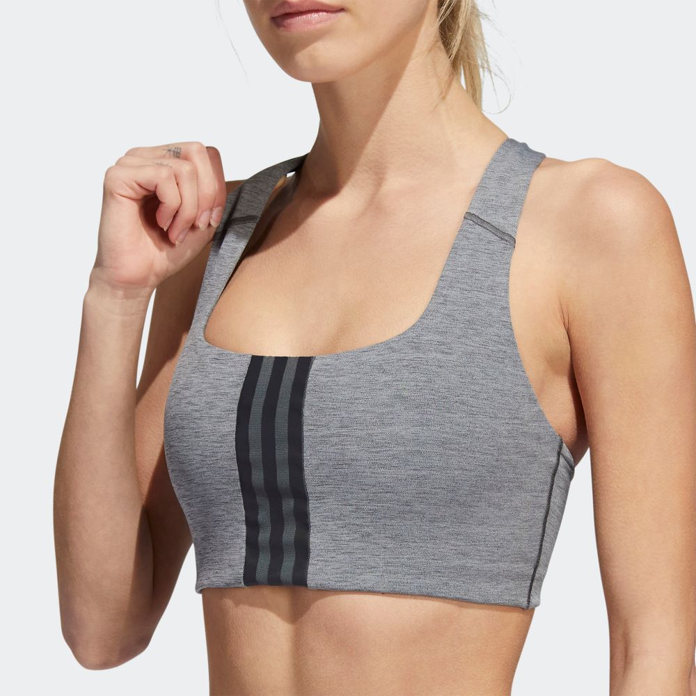 Foto 8 | Top Deportivo Powerimpact Training Soporte Medio Adidas Gris para Mujer