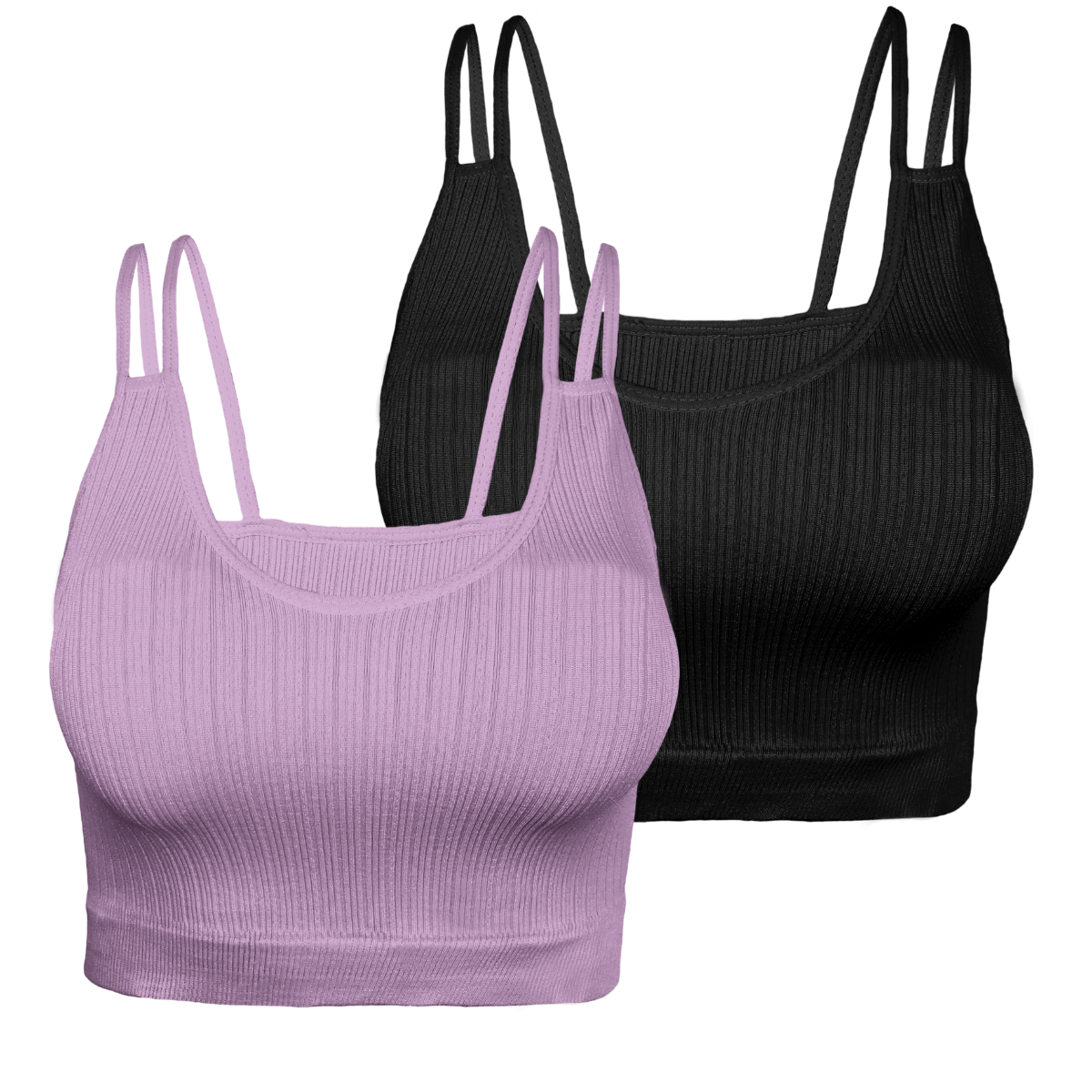 Ser De 2 Top Deportivos De Mujer Top-1015 2 Colores Blusa Croptop De Tirantes