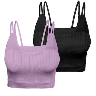 Foto 1 | Ser De 2 Top Deportivos De Mujer Top-1015 2 Colores Blusa Croptop De Tirantes