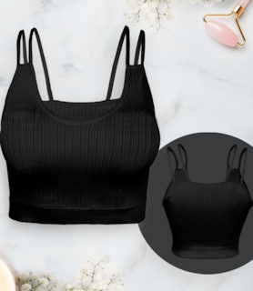 Foto 2 | Ser De 2 Top Deportivos De Mujer Top-1015 2 Colores Blusa Croptop De Tirantes